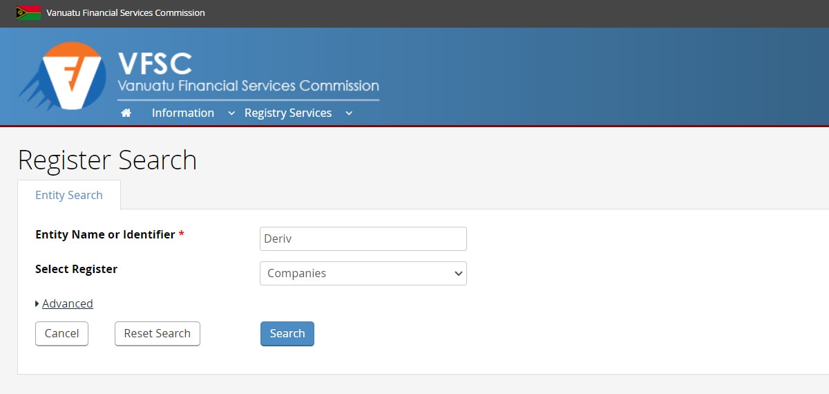 VFSC Register Search